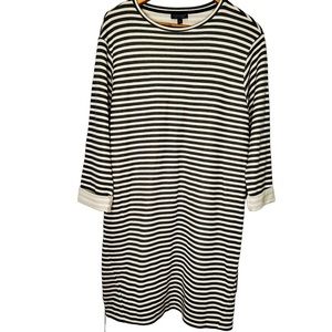Topshop gray and white striped cotton dress in Size 10.